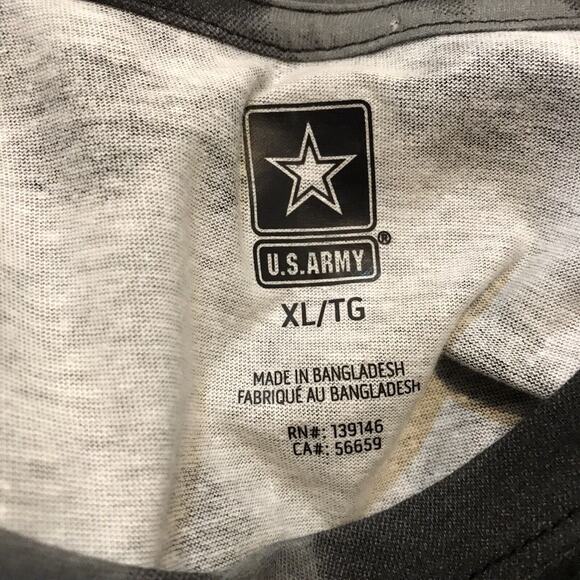 ''NEW'' U.S. Army Men's T Shirt Short Sleeve Black/Gray Camo Size XL - Picture 5 of 6
